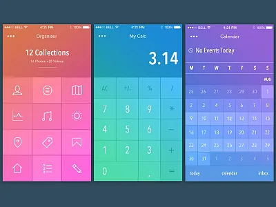 3D Interactive Gestures GIF (attached) 3d after effects animation calculator calendar gestures gif icons interactive organiser photoshop ui