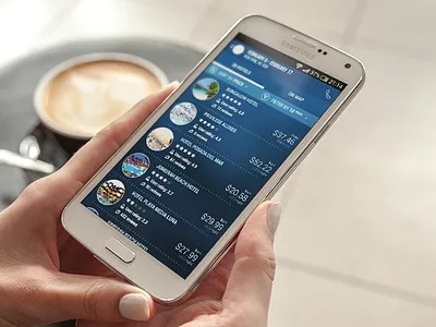 Car Rentals Market for Android android app blue booking hotel interface list rental tabs ui