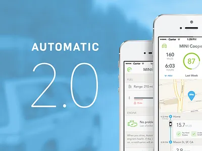 Automatic 2.0 art direction auto automatic flat hardware ios 7 mobile product quantified smart car ui ux