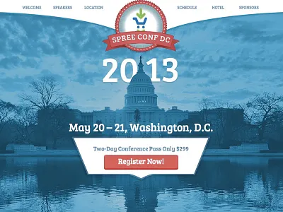 Spree Conf DC 2013 big background image conference conference website event one page website spree spree commerce spreeconf typography