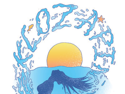 Klozapin Hair Flip beach illustration lettering ocean type