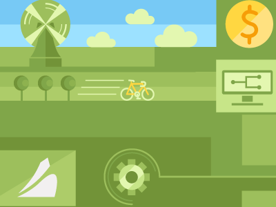 Chartboost Twitter header amsterdam app flat frisco game green pattern twitter vector