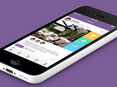 Yosee application checkin iphone mobile stream tag ui wall