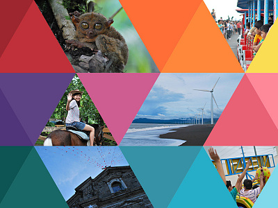 Choose Philippines colorful design fiesta fun graphic design philippines poster print shapes travel triangle