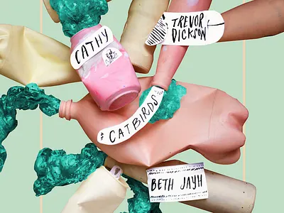 Magic City Band Flyer Illustration collage craft digital digital collage digital illustration illustration lettering mint paper pastel photo collage