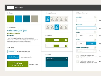 Style Guide app brand buttons form progress style guide ui web