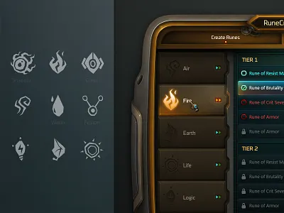 Rune Crafting crafting futuristic mechanical mmo photoshop rune icons space tech wildstar