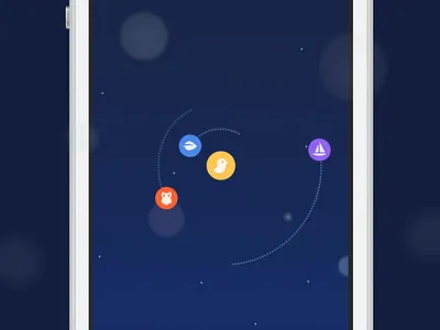 Orbit Animation ae animation blue icons iphone motion orbit swipe ui
