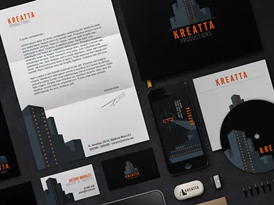 KREATTA stationery branding city films logo production house urban