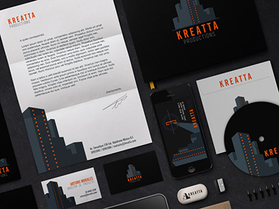 KREATTA stationery branding city films logo production house urban