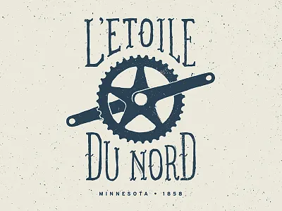 L'Etoile du Nord - Star of the North bicycle bike biking crank letoile du nord minnesota pedal minnesota poster shirt star of the north