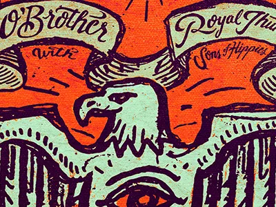 Gigposter florida gigposter handletter illustration obrother royal thunder sons of hippies tampa