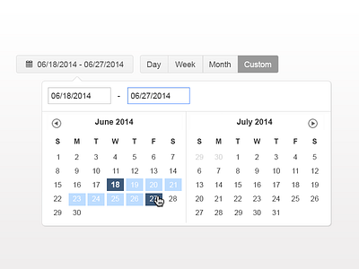 Calendar UI calendar controls custom date range date date range ui