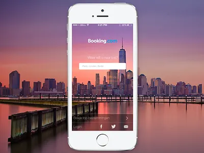 Booking.com App Design app design ios login search