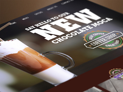 Coffee Shop Website Design button coffee design drink food menu navigation shop site typography website