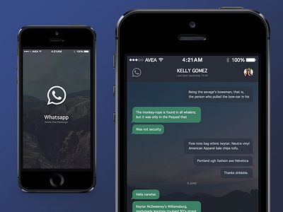 Whatsapp Night Mode - New Design app application black flat green ios ios8 night soft whatsapp