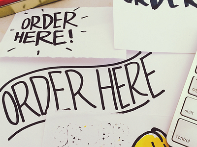 Order Here hand made lettering restaurant