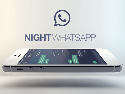 My First App Design app application black flat green ios ios8 night soft whatsapp