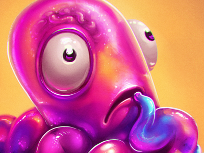 Octo character character design game art illustration process sai wip