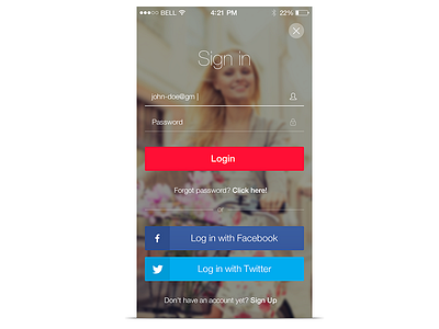 Sign In Screen app ios7 login mobile sign in storytelling swift visual