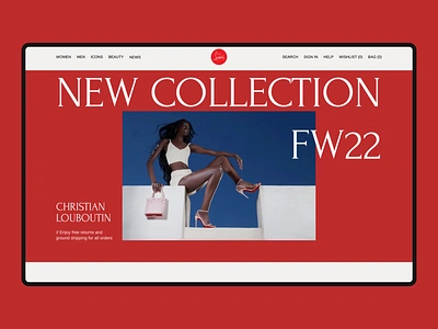 Online Boutique Christian Louboutin redesign concept animation design ui ux web