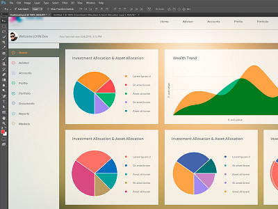 Dashboard design (WIP) admin clean dashboard panel pie chart transparent