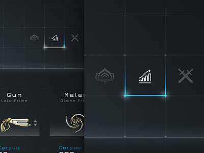 Warframe™ - Main Menu & Progress Bar clean dashboard flat game menu navigation profile ui user interface video game warframe