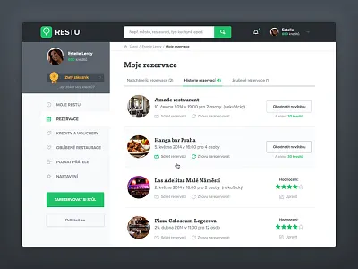 User account blue clean gray green reservation restu simple user account