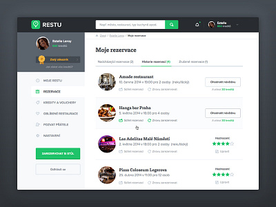 User account blue clean gray green reservation restu simple user account