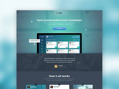 SocialCentiv Landing Page design incentive landing marketing offer product responsive trial twitter ui ux web