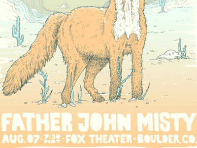 Practice Gig Poster II desert father john misty fox gig poster poster