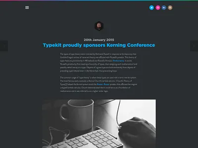 Personal Folio ~ Post black blog brandon grotesque clean dark folio gotham journal one pager personal site portfolio