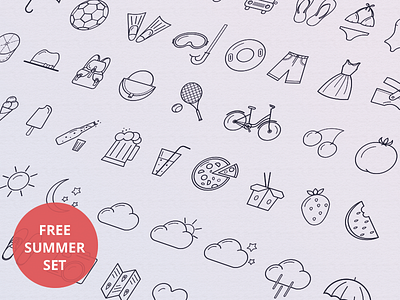 Summer icons ai android application design flat free icons ios ios7 iphone psd set
