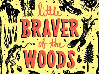 Little Braver of the Woods Tees animal apparel camp clothing fox frog hawk kids lettering moose snake t shirt