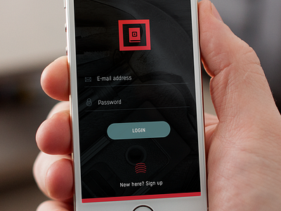App Login Screen app clean form interface ios7 iphone login minimal red sleek swipe ui