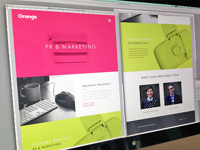 Orange Landing Page bright colorful focus lab fun landing page minimal playful pr simple ui user interface web
