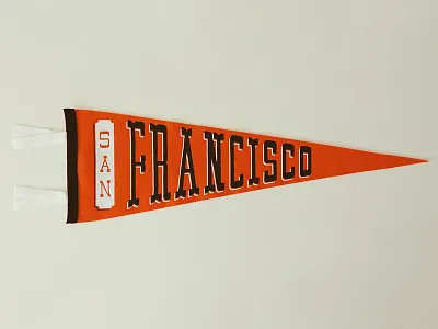San Fran hand lettering pennant screen print typography