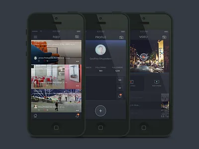 Feed design feed filter flat ios7 iphone profile ui video