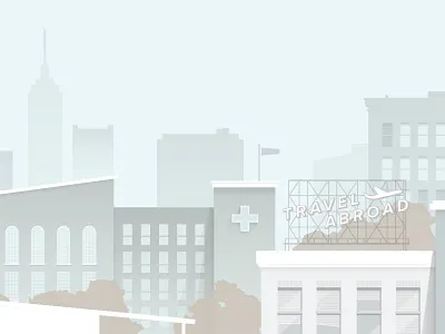 Later stage city hospital illustration industries landscape scaffold signage