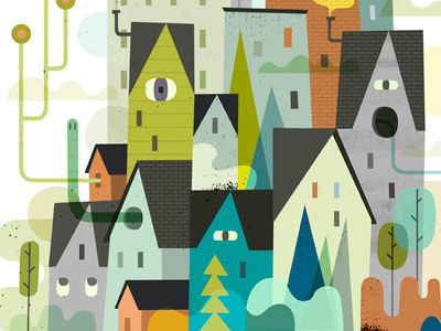 City Watch illustration print