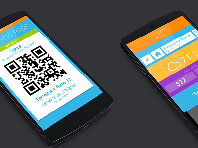 Boarding Pass Swipe Down android flat launcher material travel