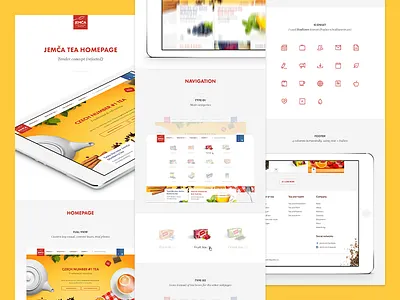 Jemca Homepage Concept on Behance behance behance work case study clean jemca orange preview red simple tea white