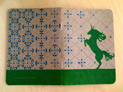 Unicorn Institute Notebook center centre illustration print scout books unicorn unicorn institute ux school