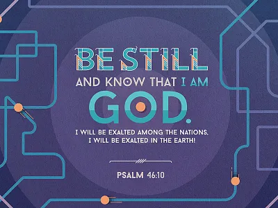 Verse Of The Day Psalm 46:10 abstract bible color colorful illustration logos bible software scripture shadow shapes track typography verse