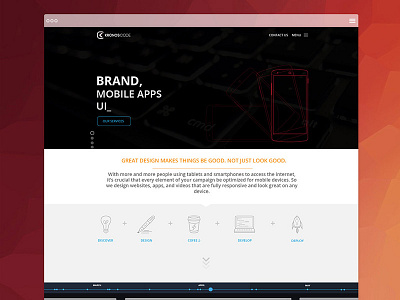 Kronoscode website browser company design flat icons timeline