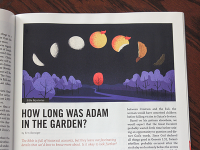 In the Garden adam ben stafford bible editorial illustration forbidden fruit garden of eden genesis illustration moon phases paradise sin time