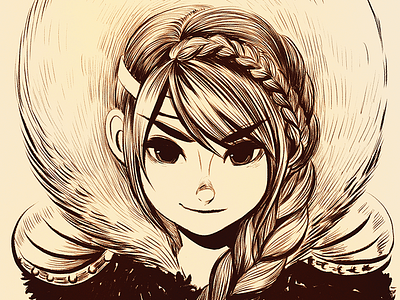 Astrid astrid dragon drawing fur hair ink