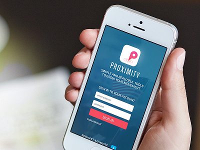 Proximity • Login form login mobile movement pink product proximity responsive sign in web