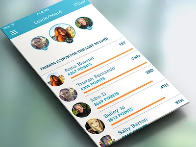 Everymove Leaderboard fitness health ios7 mobile rewards