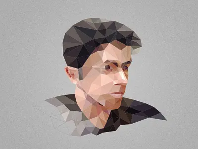 Team menber portrait face flat polygon portrait triangle